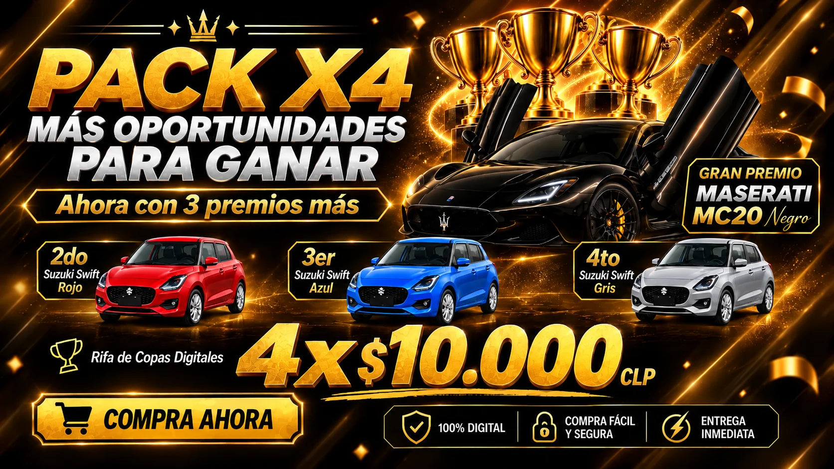 Pack de 4 copas por $10.000
